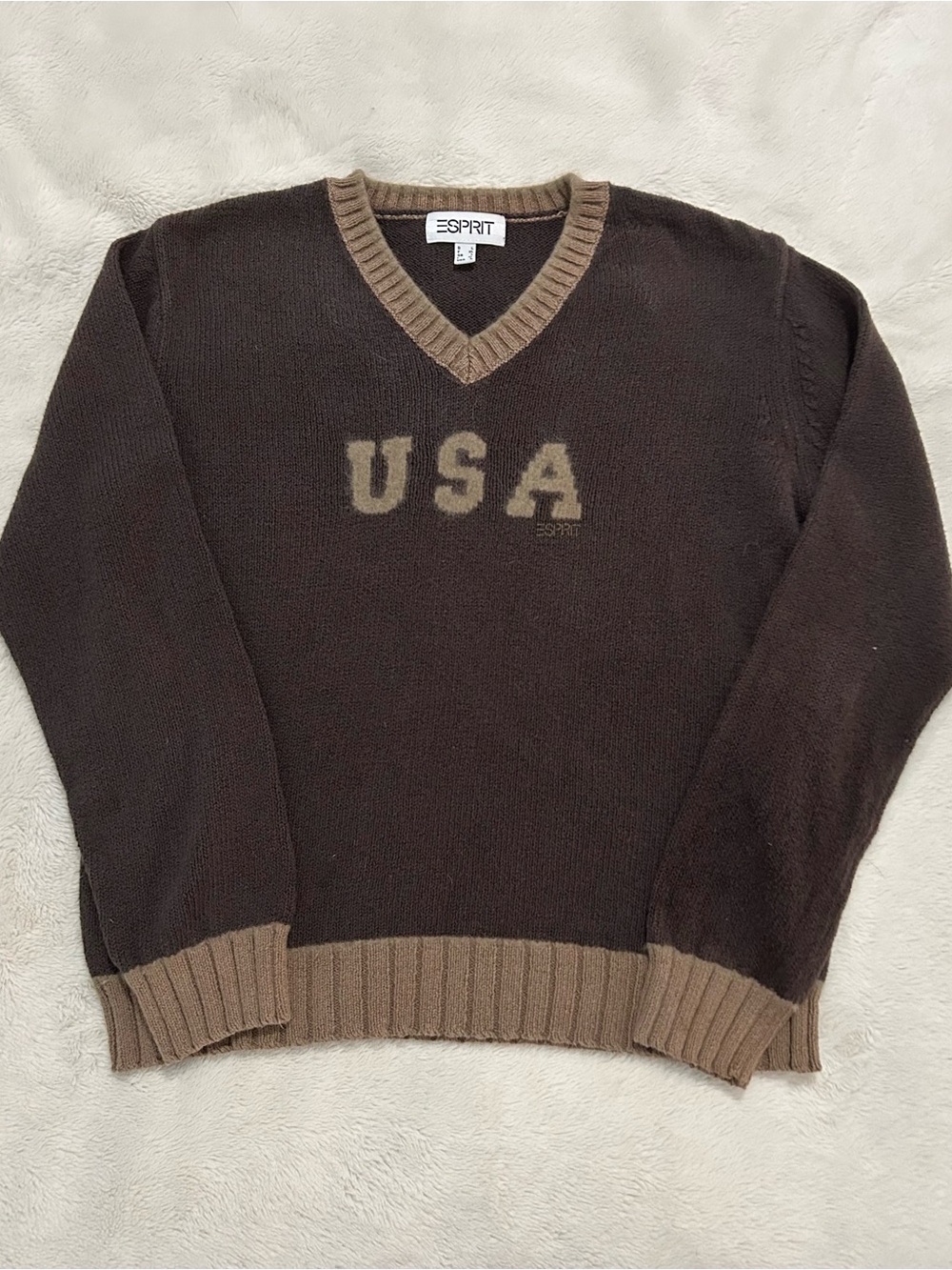 Esprit Vintage USA V Neck Sweater SZ Large
